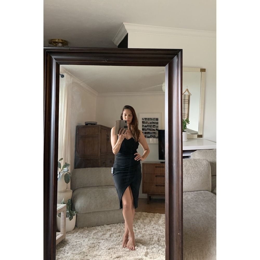 Lulus LBD Dress Size Small, Black, Faux Wrap Body Con Formal Sorority